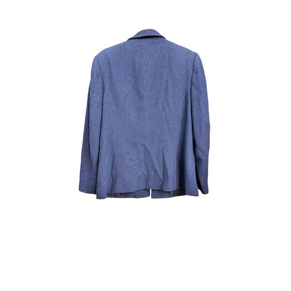 VTG Lands End Sweater Wool Blend Full Zip Navy Blue Women’s Size 12 - Picture 2 of 7